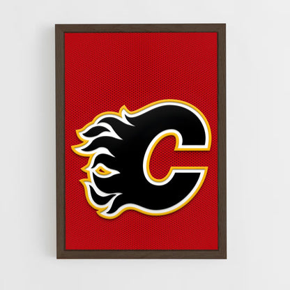 ap-calgary flames-12 cadre Bois foncé