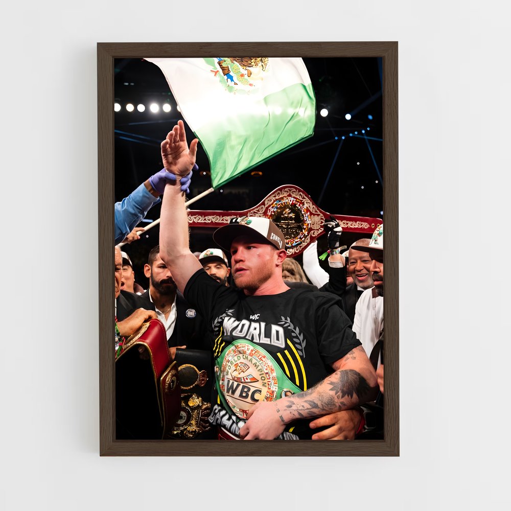 ap-canelo alvarez-13 cadre Bois foncé