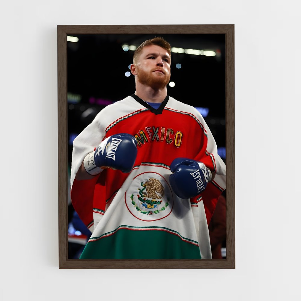 ap-canelo alvarez-8 cadre Bois foncé