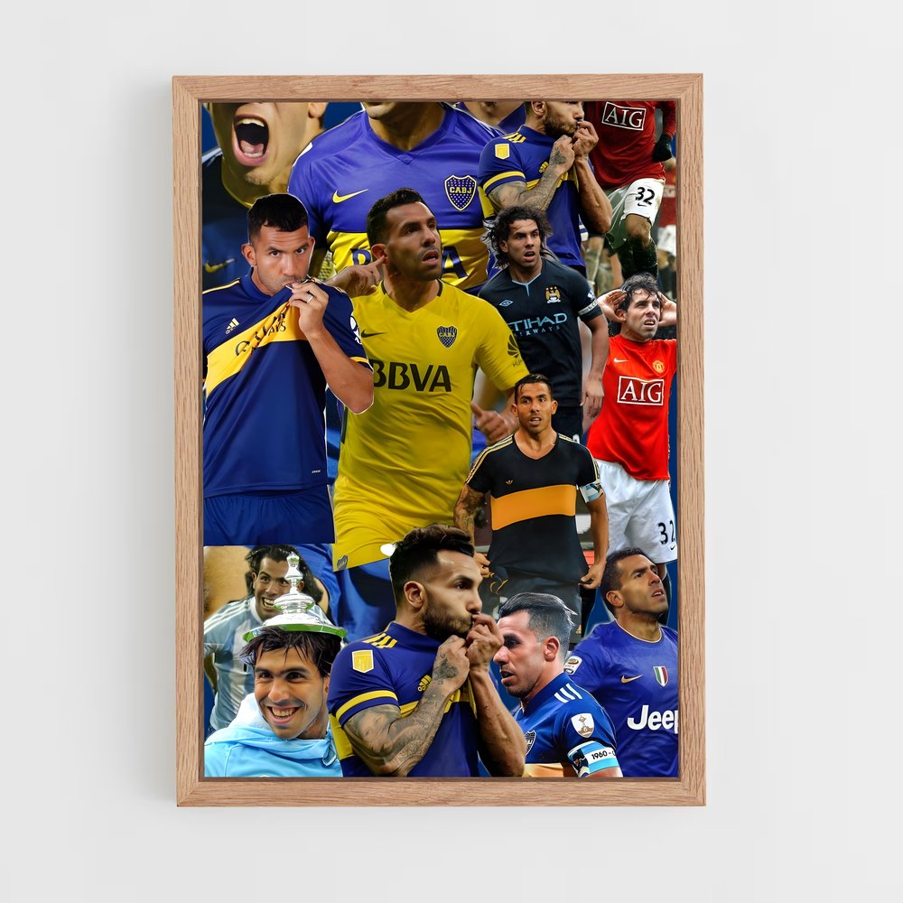 ap-carlos tevez-10 cadre Bois clair