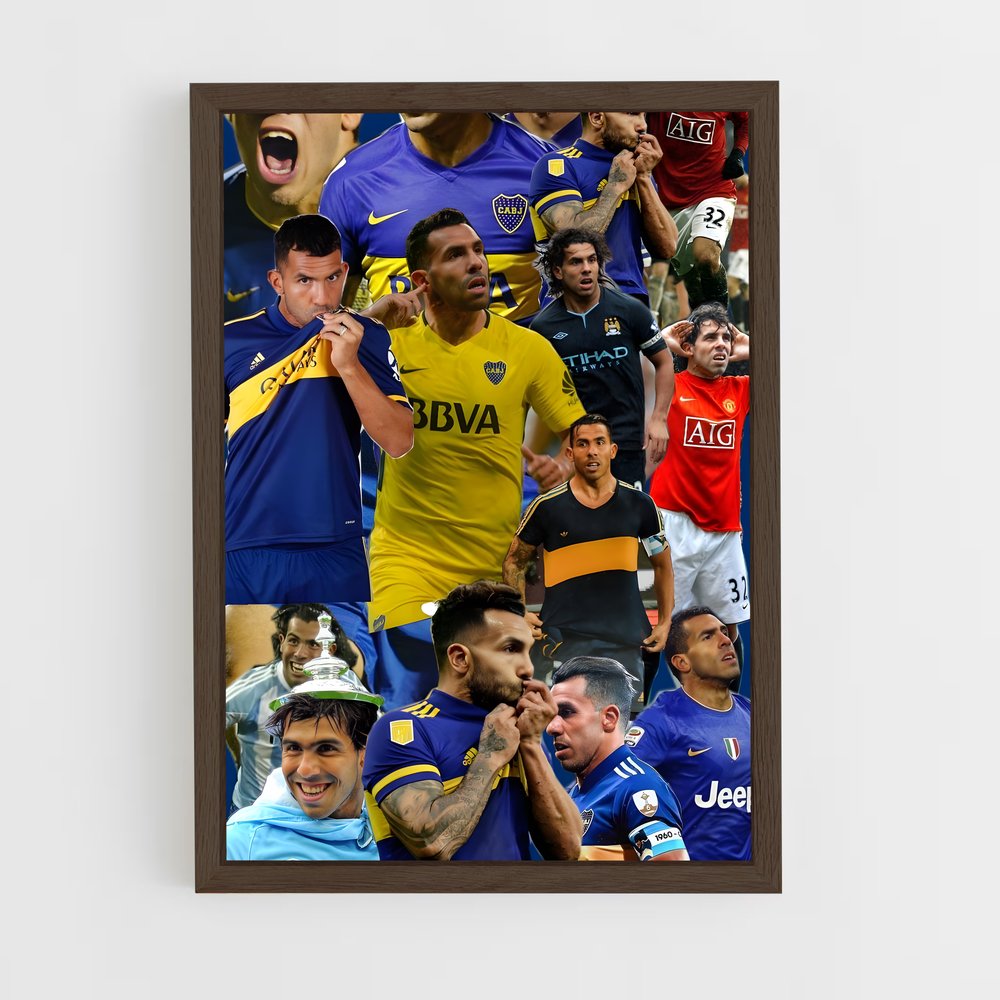 ap-carlos tevez-10 cadre Bois foncé