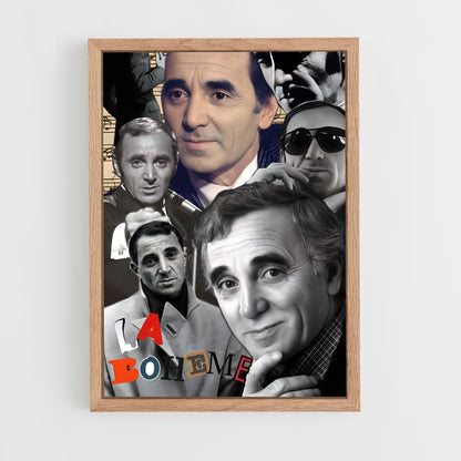 ap-charles aznavour-6 cadre Bois clair