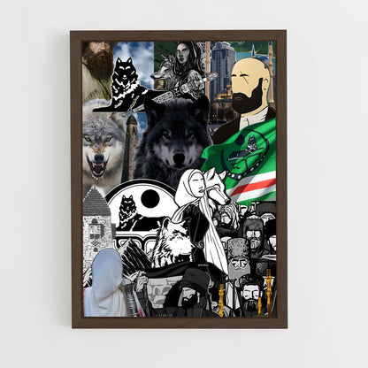 ap-chechnya flag-4 cadre Bois foncé