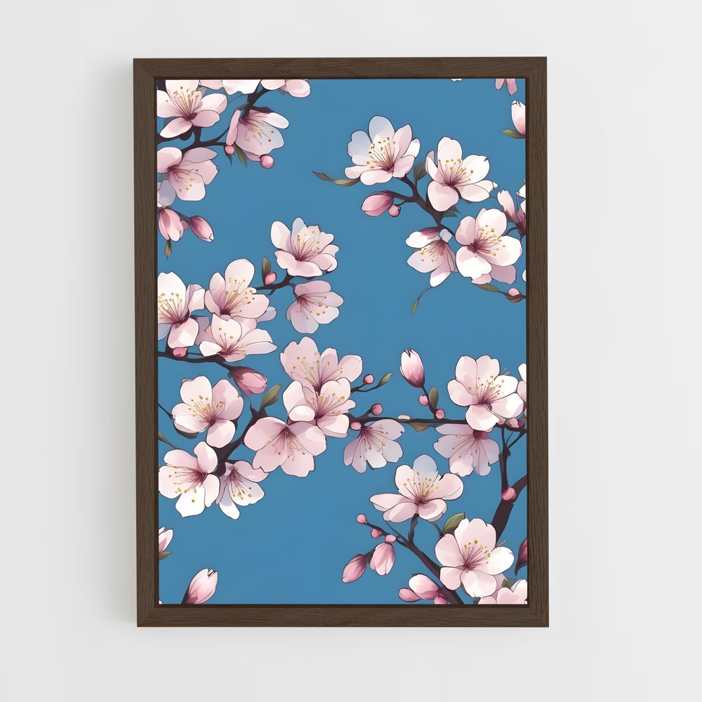 ap-cherry blossom patterns-1 cadre Bois foncé