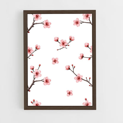 ap-cherry blossom patterns-4 cadre Bois foncé