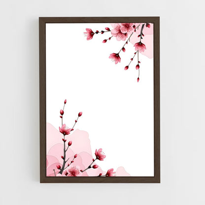 ap-cherry blossom patterns-5 cadre Bois foncé
