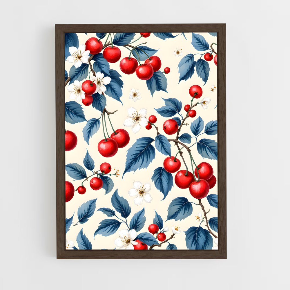 ap-cherry blossom patterns-8 cadre Bois foncé