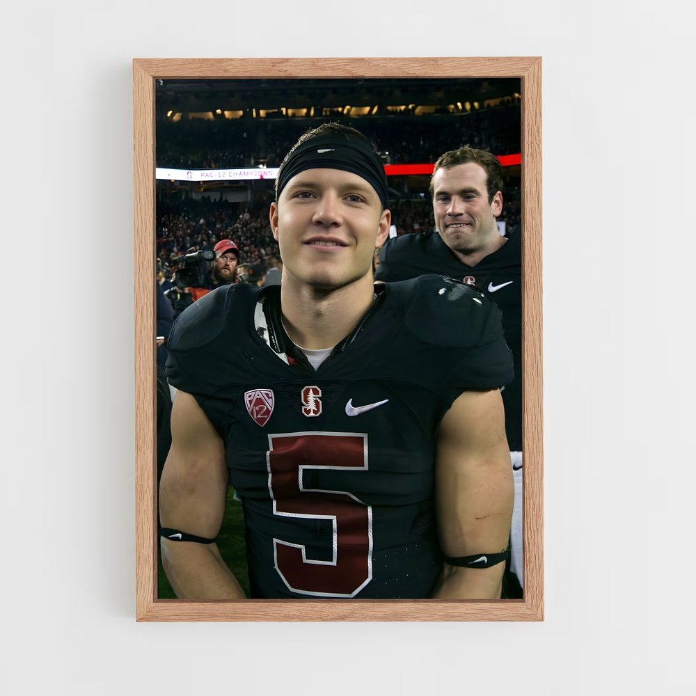 ap-christian mccaffrey-3 cadre Bois clair