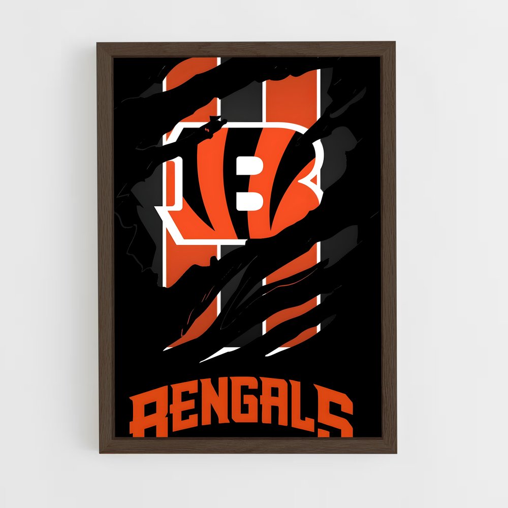 ap-cincinnati bengals-4 cadre Bois foncé