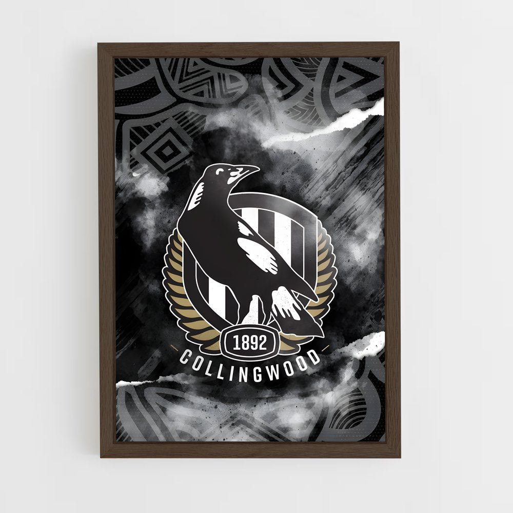 ap-collingwood magpies-8 cadre Bois foncé