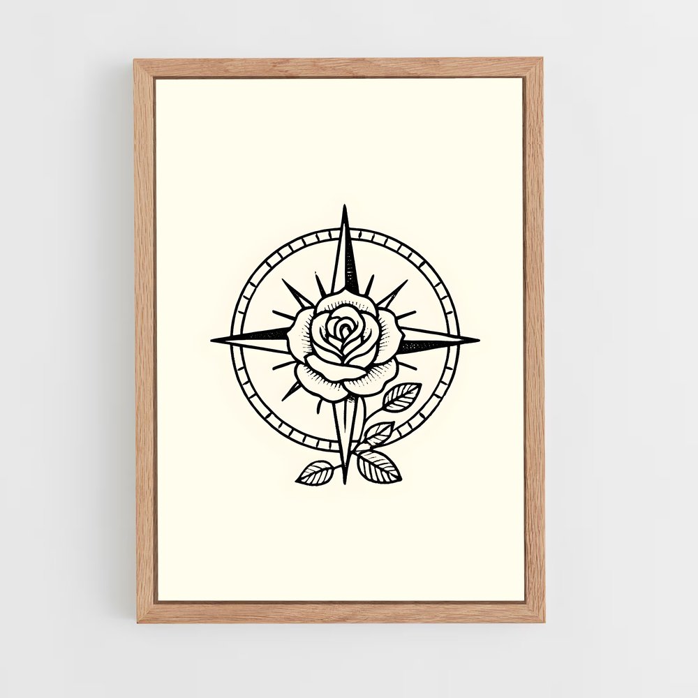ap-compass rose-3 cadre Bois clair
