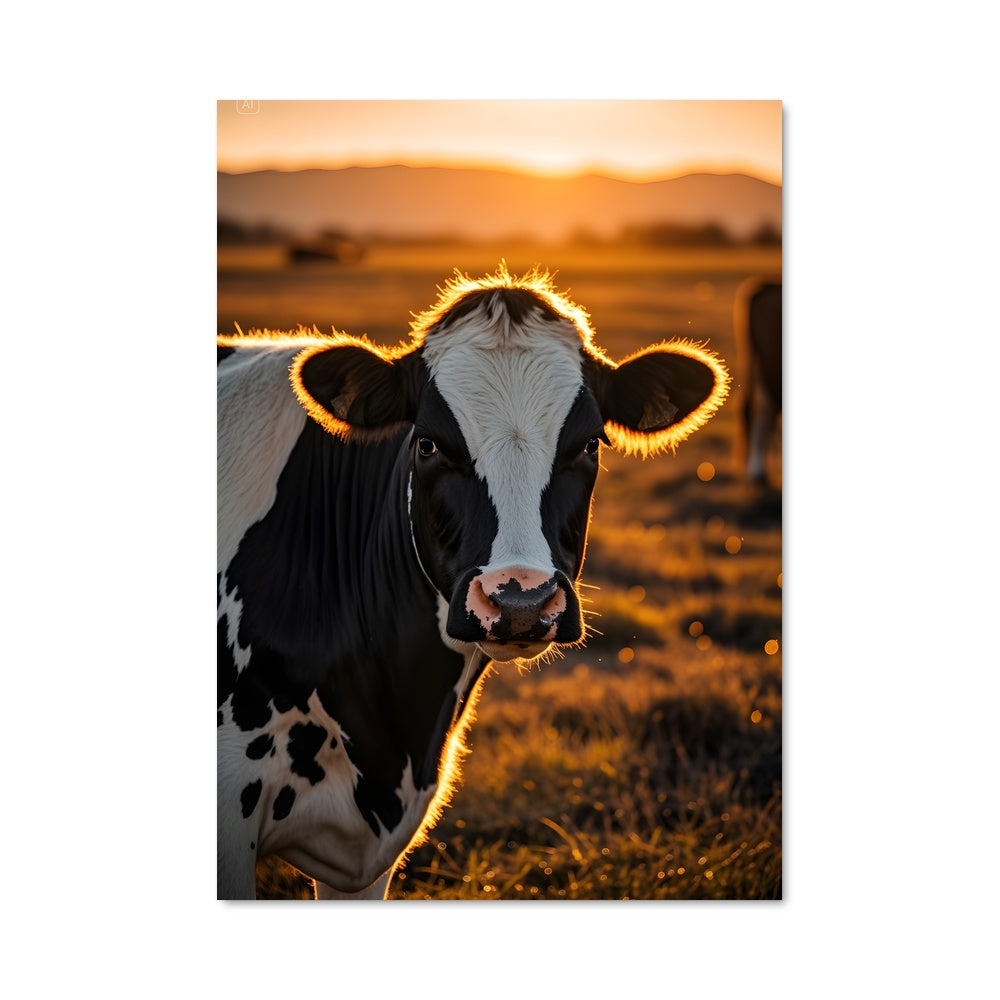 Poster Vache au Crépuscule