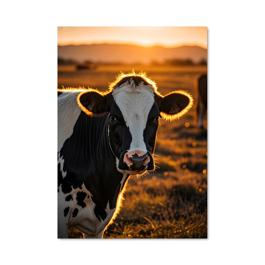 Poster Vache au Crépuscule