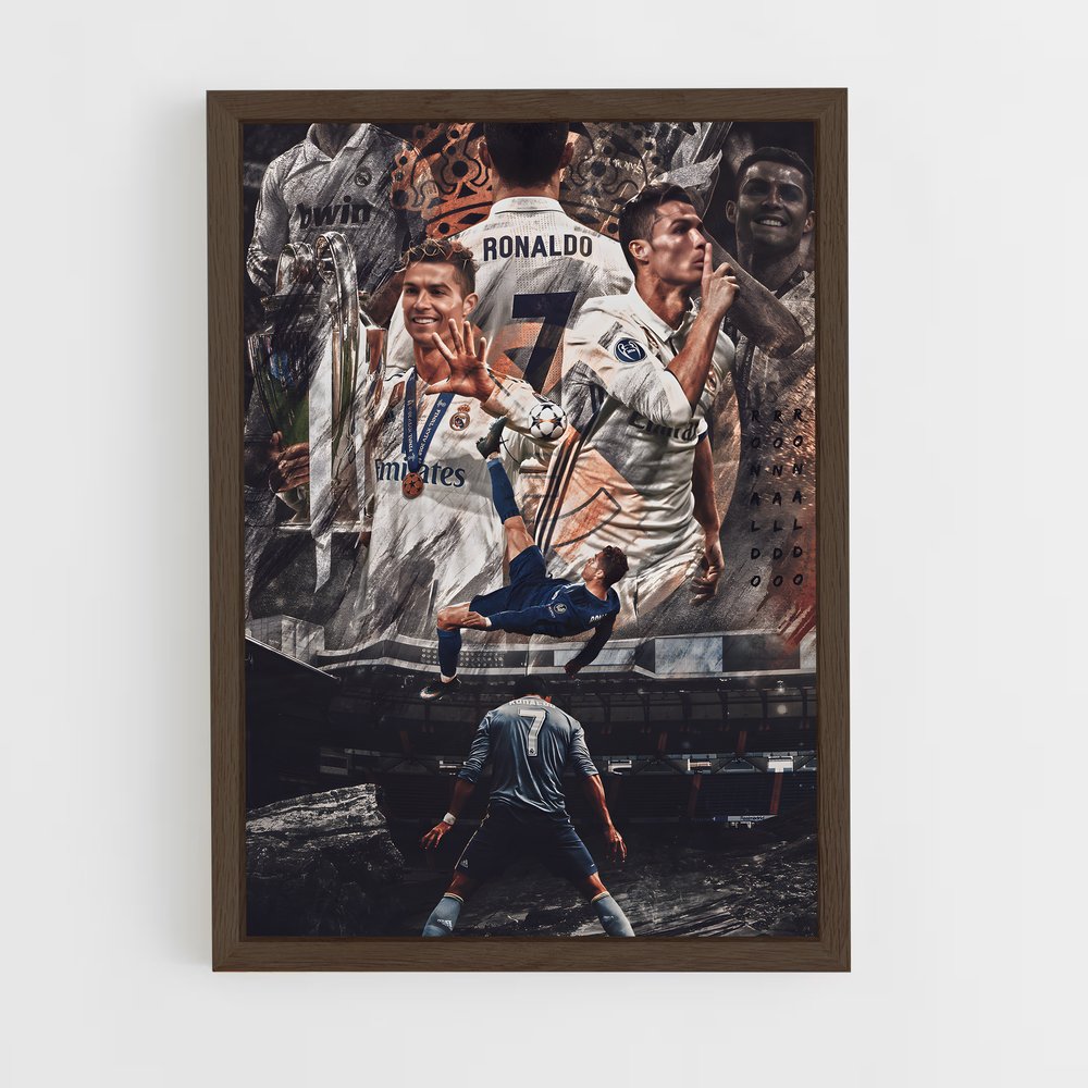 ap-cristiano ronaldo-3 cadre Bois foncé