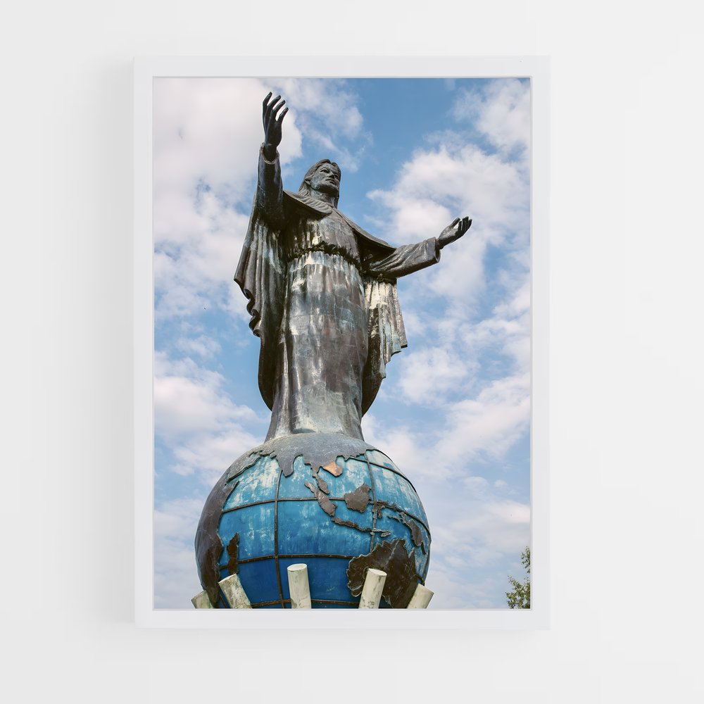 ap-cristo rei statue-2 cadre Blanc