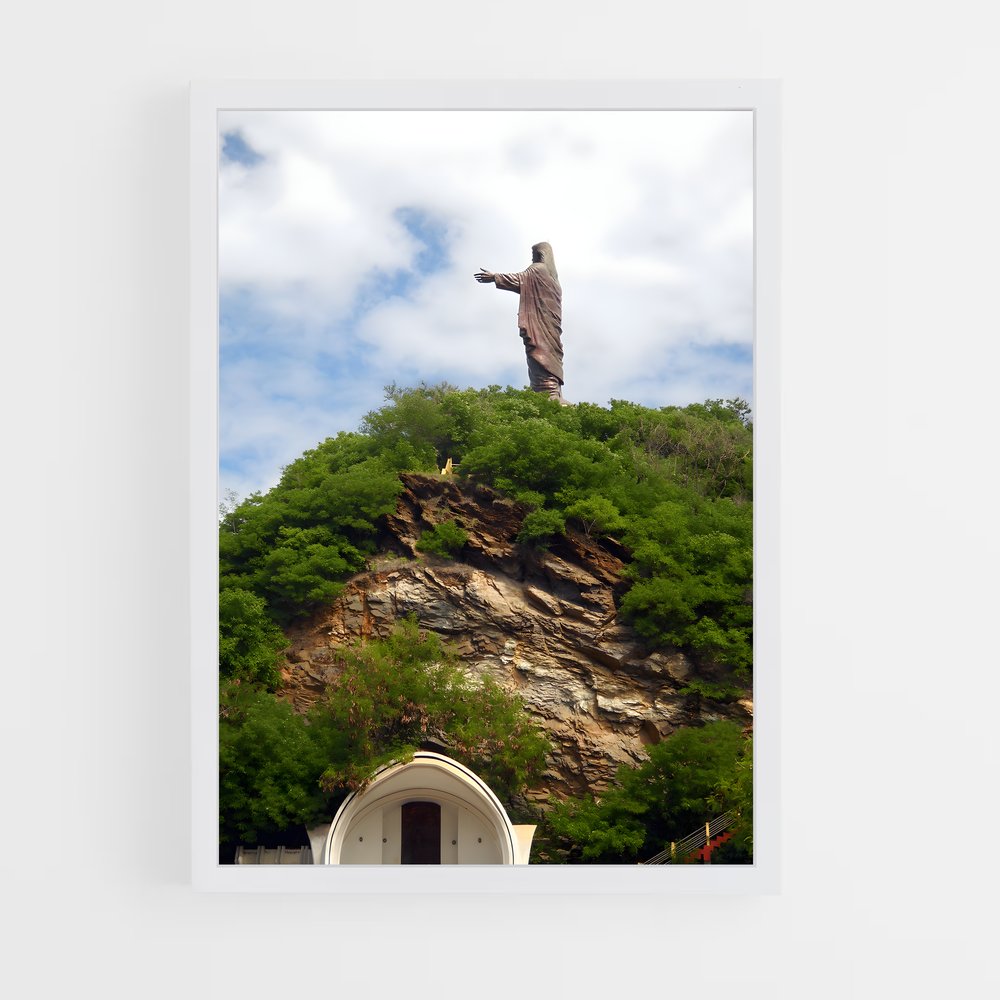 ap-cristo rei statue-3 cadre Blanc