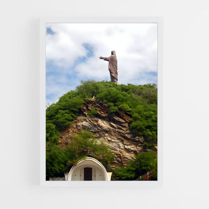 ap-cristo rei statue-3 cadre Blanc