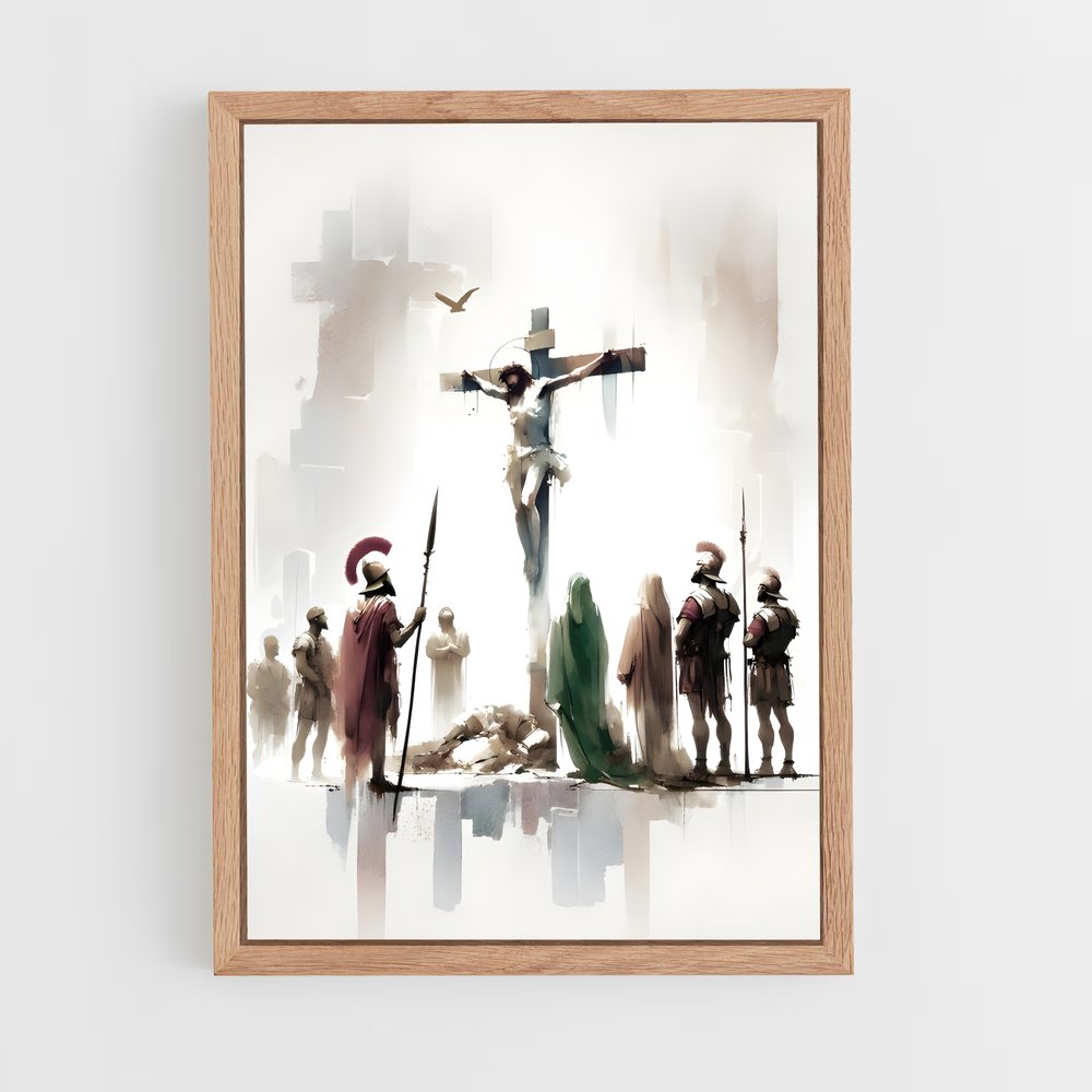 ap-crucifixion-3 cadre Bois clair