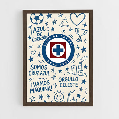 ap-cruz azul fc-4 cadre Bois foncé