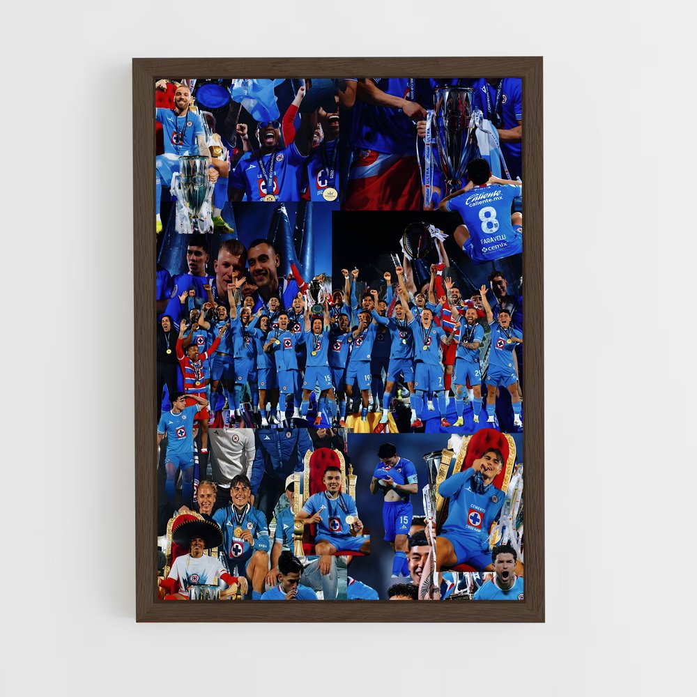 ap-cruz azul fc-9 cadre Bois foncé