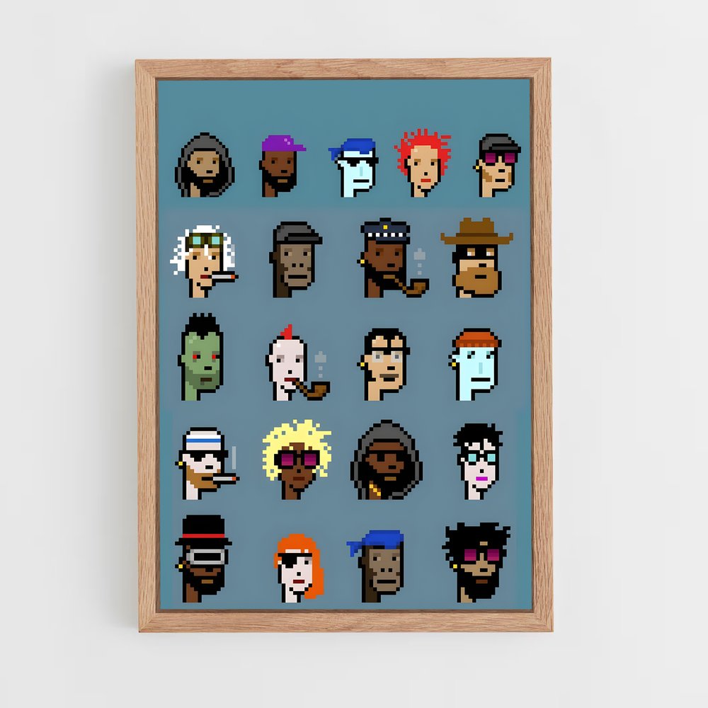 ap-cryptopunks-1 cadre Bois clair