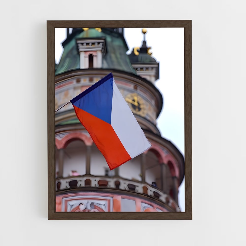 ap-czech republic flag-1 cadre Bois foncé