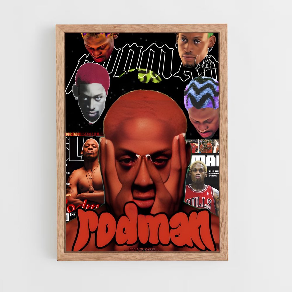 ap-dennis rodman-10 cadre Bois clair