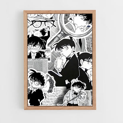 ap-detective conan-4 cadre Bois clair