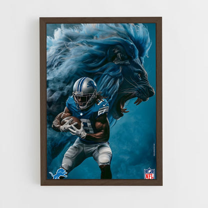 ap-detroit lions-4 cadre Bois foncé