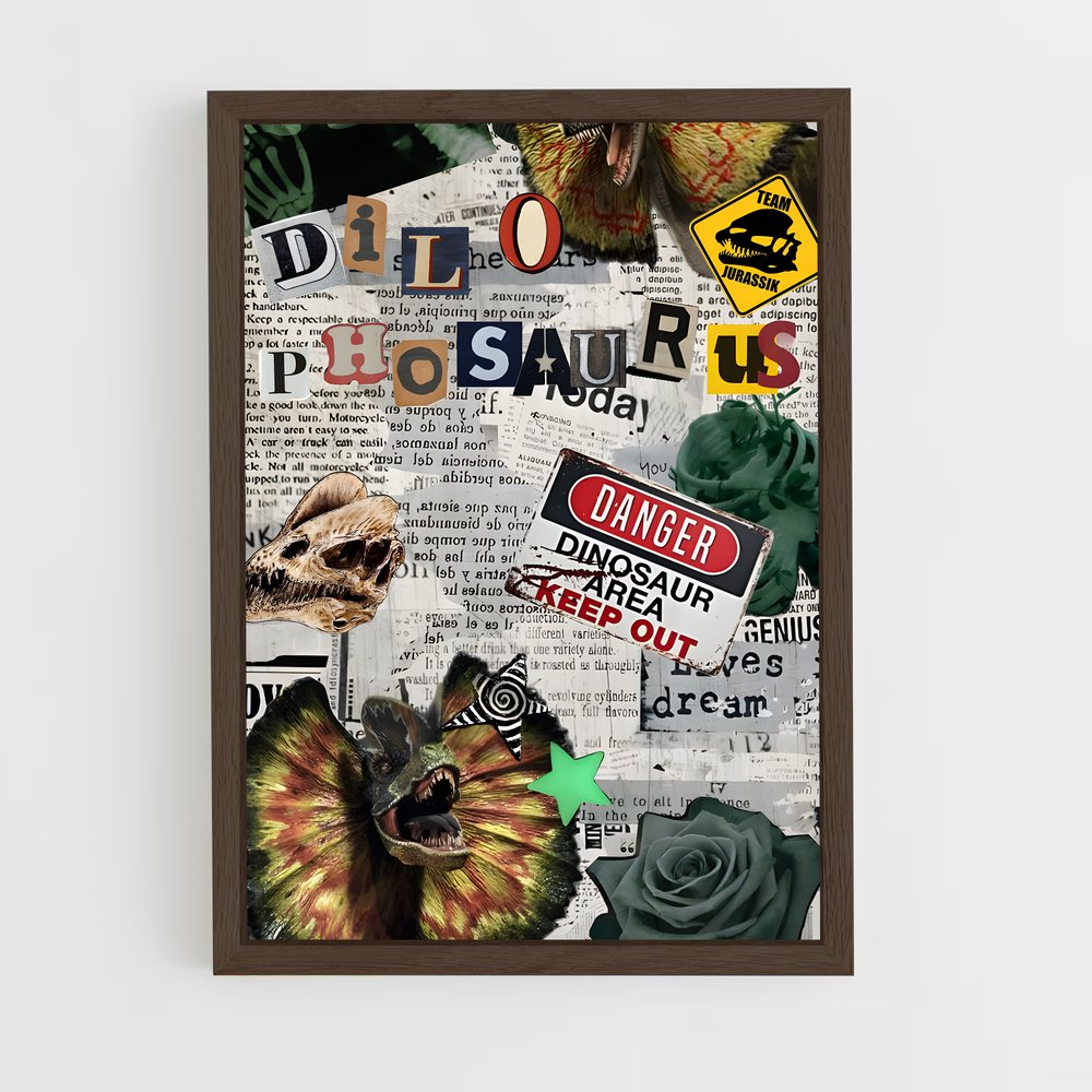 ap-dilophosaurus-1 cadre Bois foncé