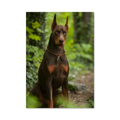 Poster Doberman dans les Bois