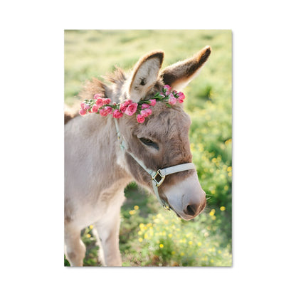 Poster Âne Floral