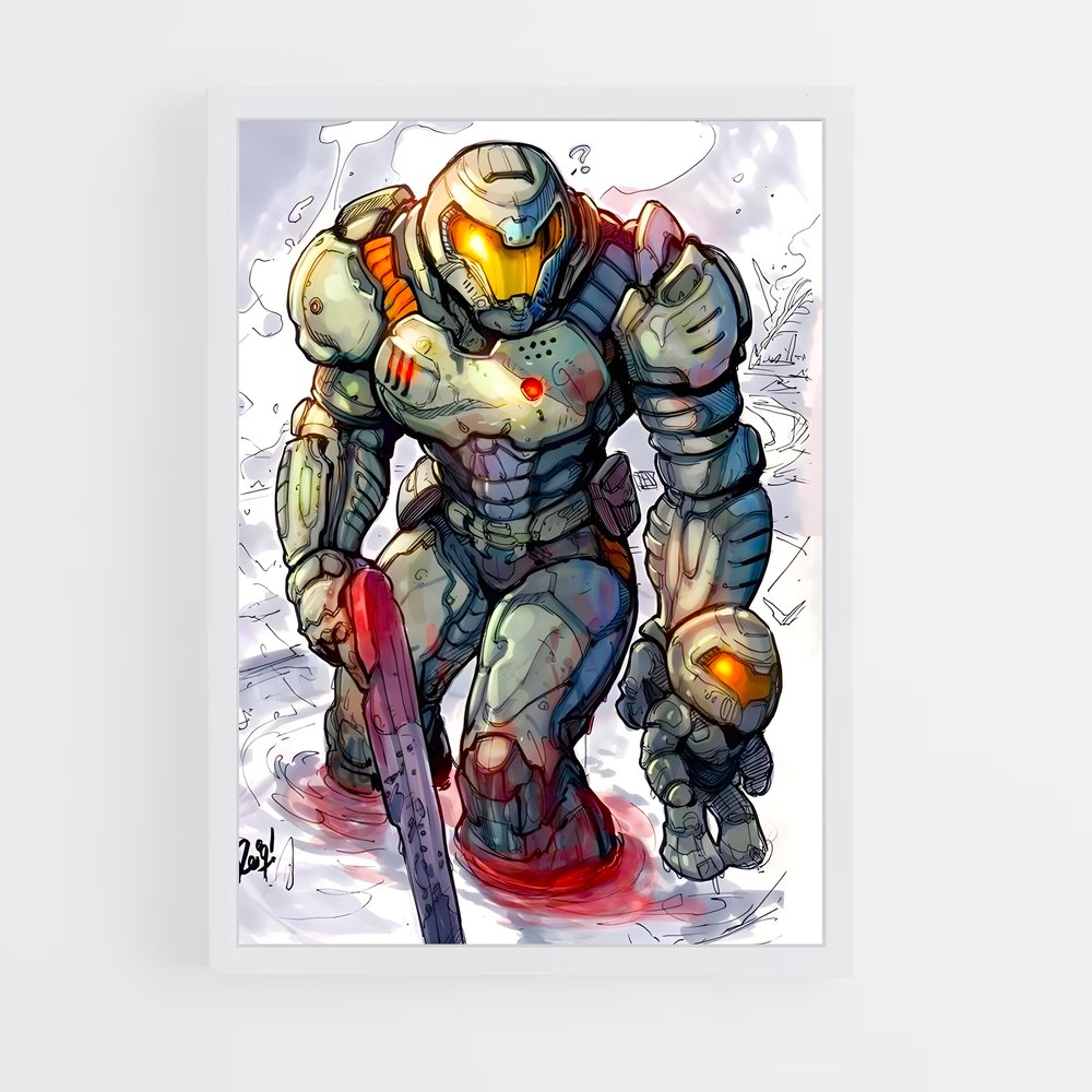 ap-doom slayer-6 cadre Blanc