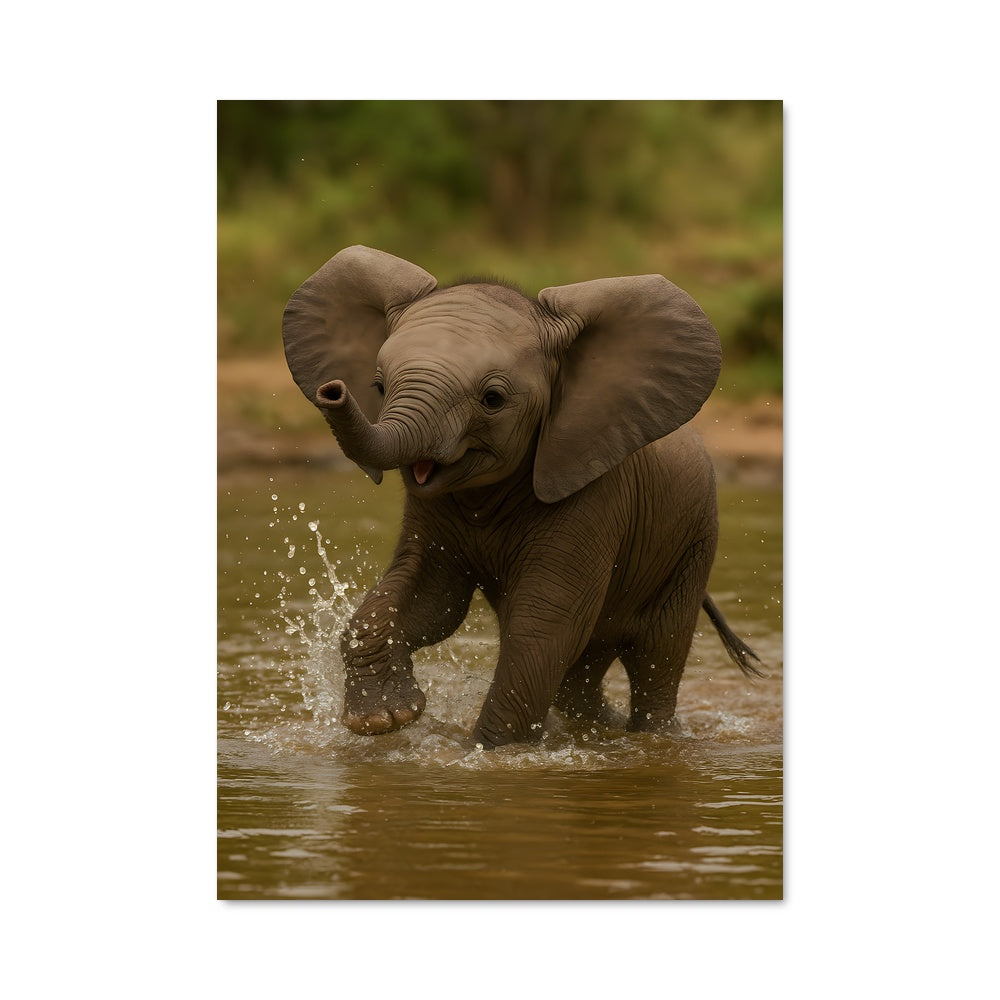 Poster Éléphant Aqua