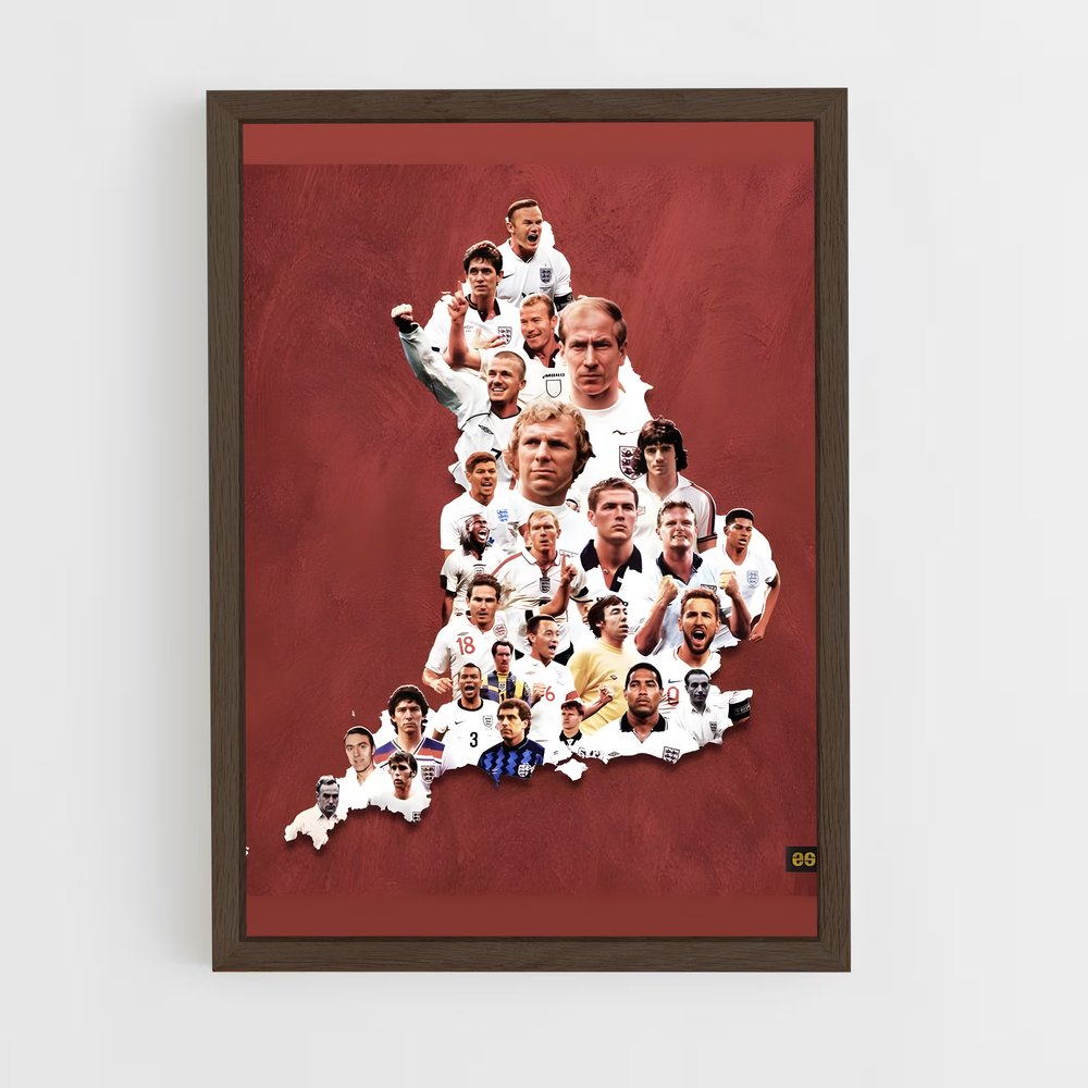 ap-england national football team-5 cadre Bois foncé