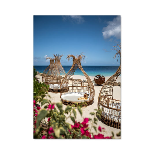 Poster Plage Fleurie