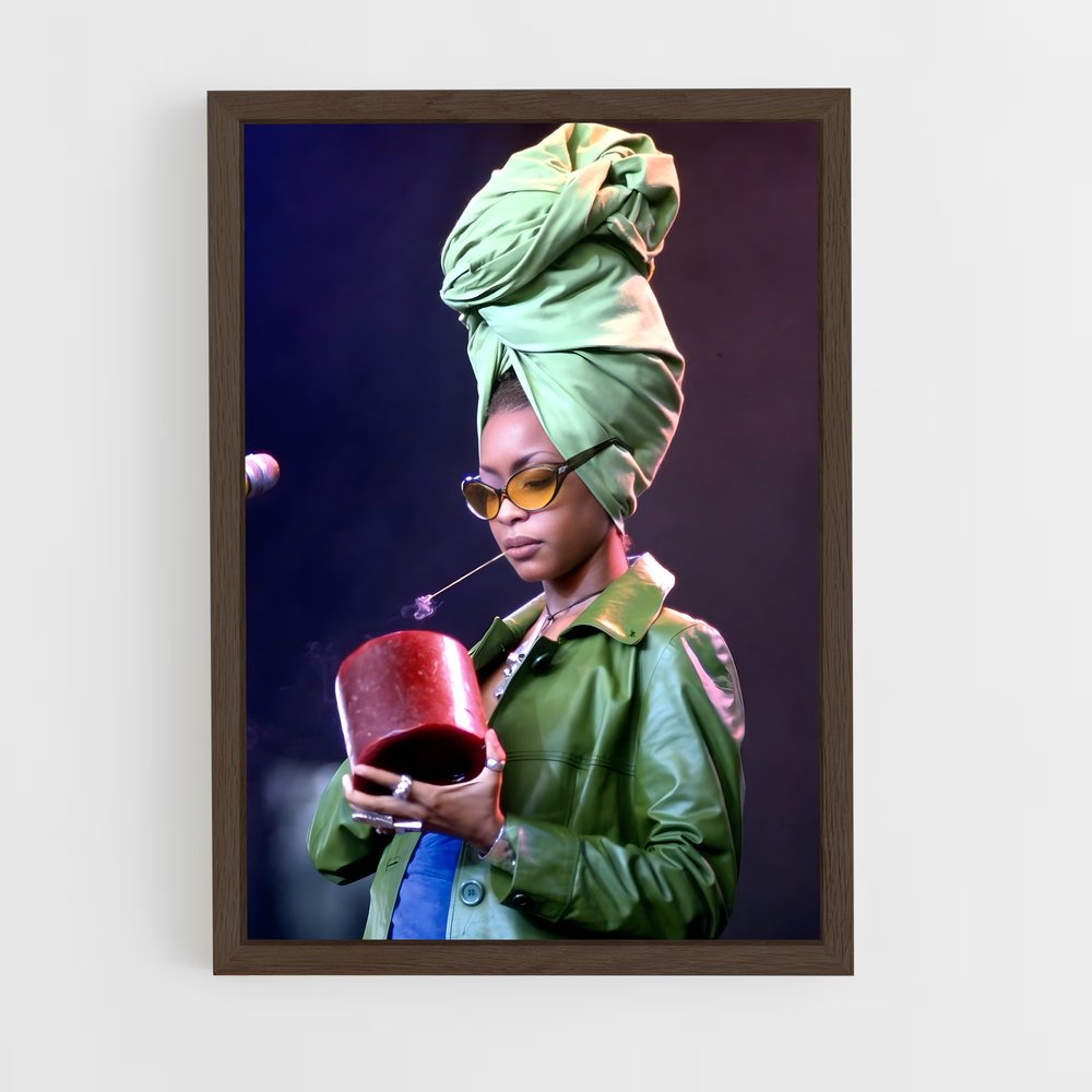 ap-erykah badu-3 cadre Bois foncé