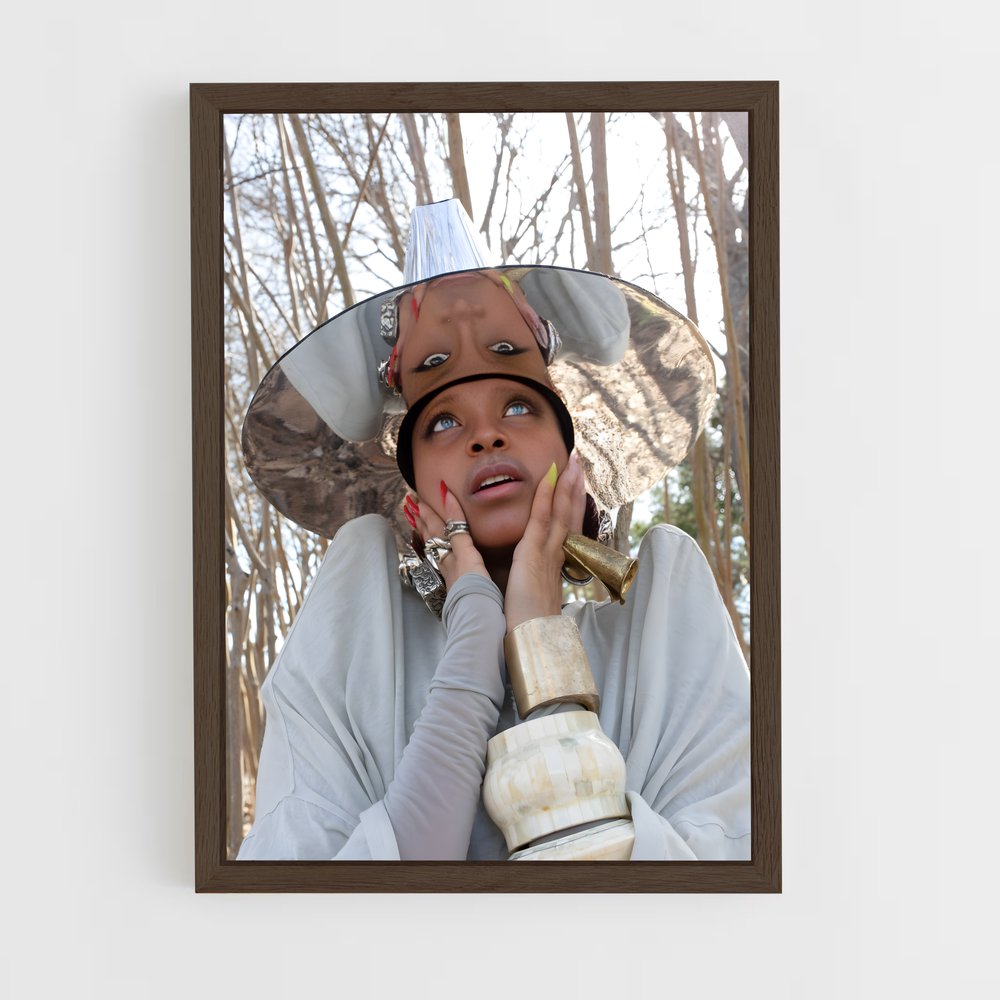ap-erykah badu-5 cadre Bois foncé