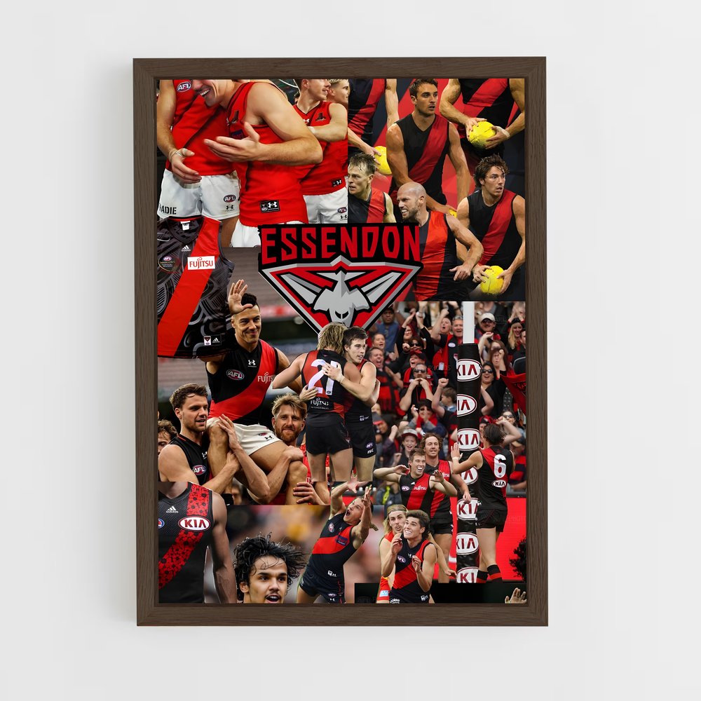 ap-essendon bombers-2 cadre Bois foncé