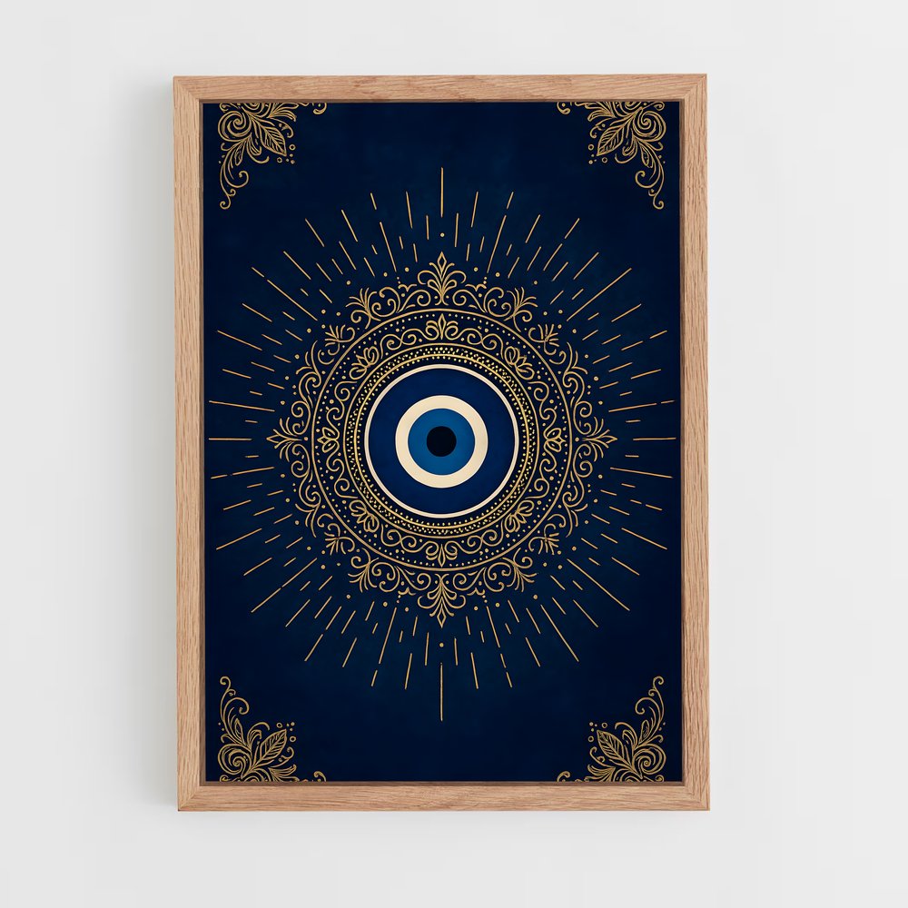 ap-evil eye-16 cadre Bois clair