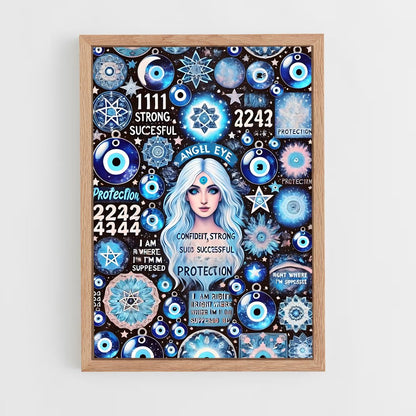 ap-evil eye-17 cadre Bois clair