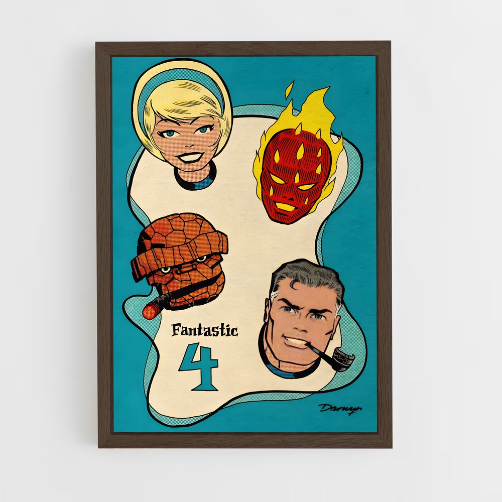 ap-fantastic four-6 cadre Bois foncé