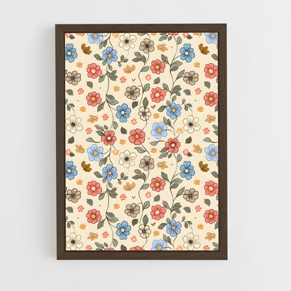 ap-floral patterns-3 cadre Bois foncé