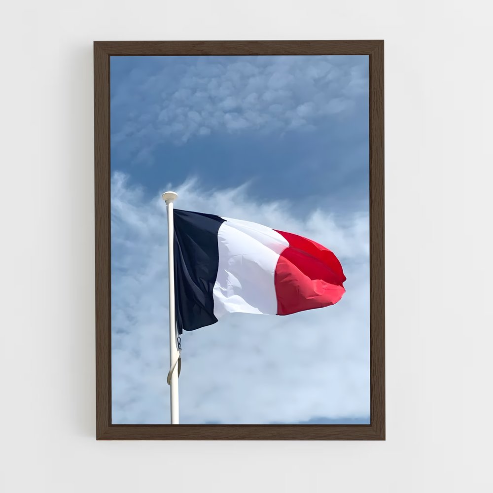ap-french open flag-1 cadre Bois foncé