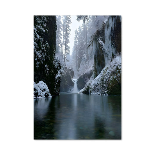 Poster Cascade Enneigée