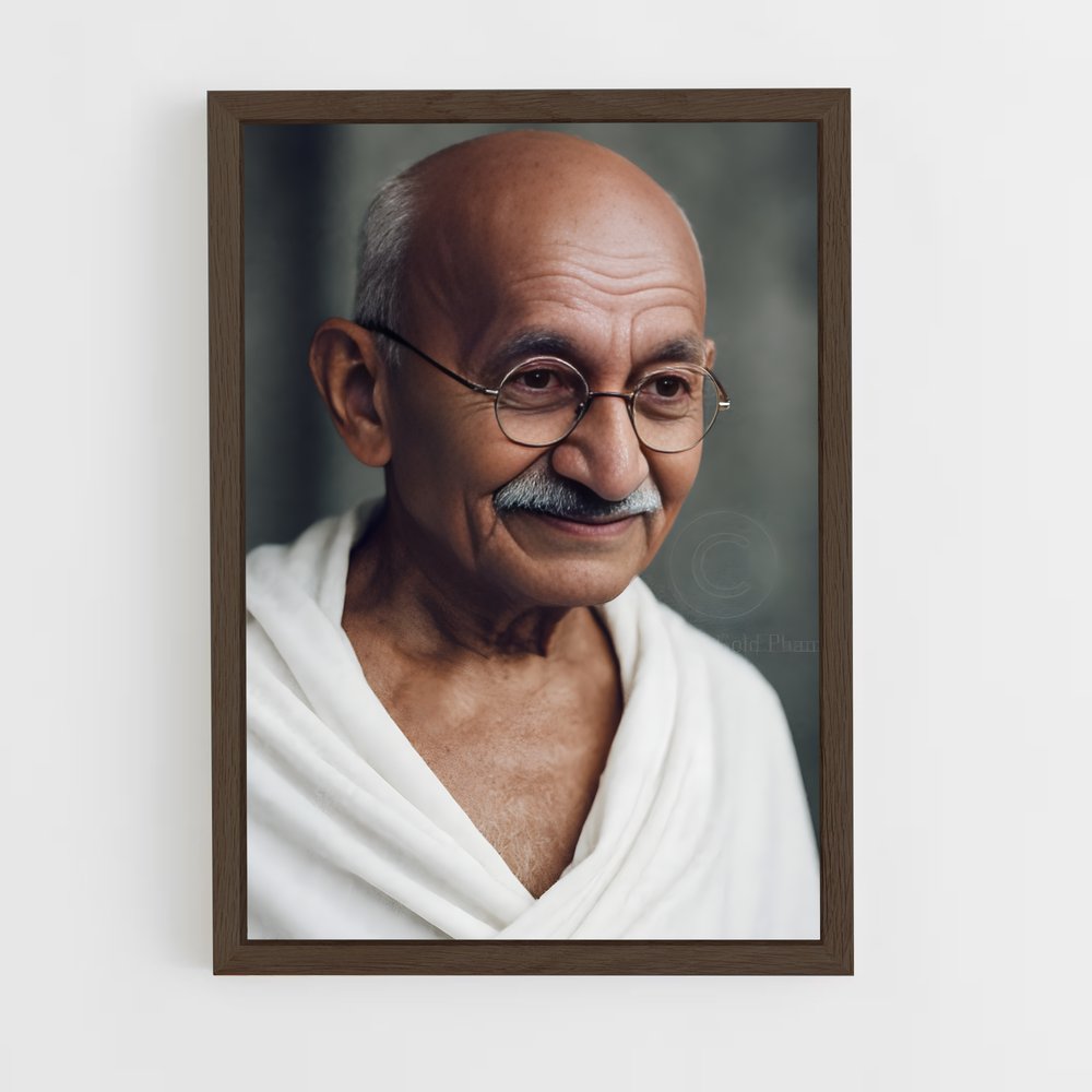ap-gandhi-4 cadre Bois foncé