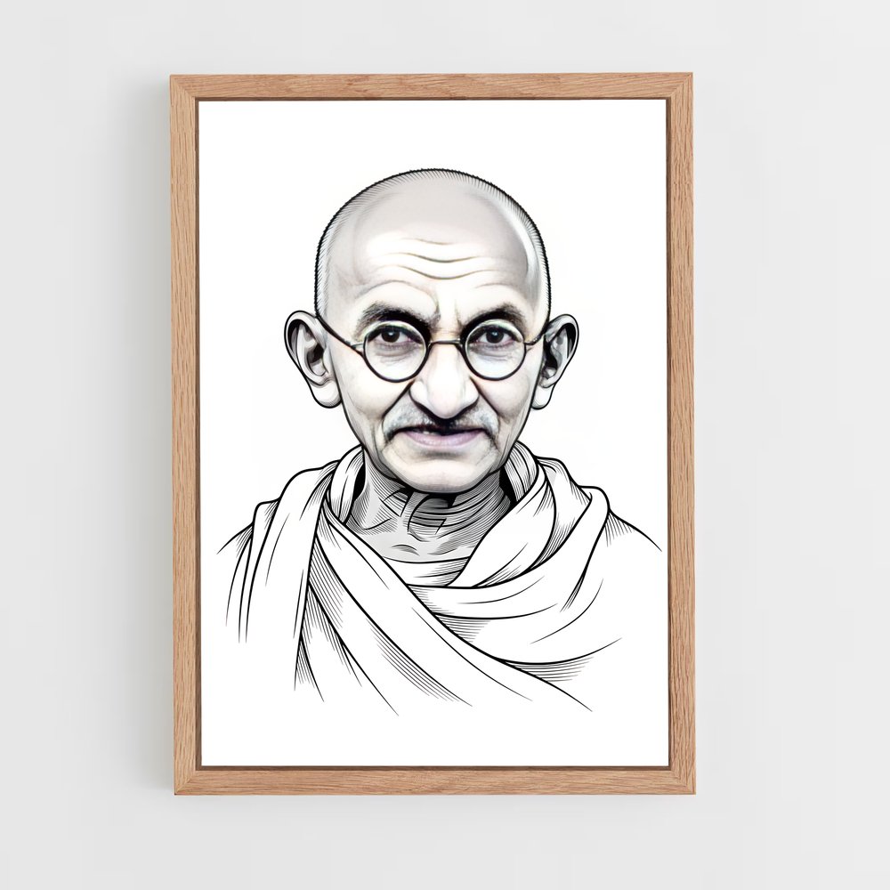 ap-gandhi-6 cadre Bois clair