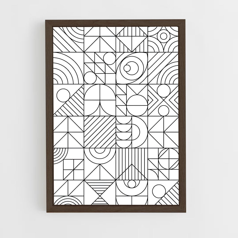 ap-geometric shapes-2 cadre Bois foncé