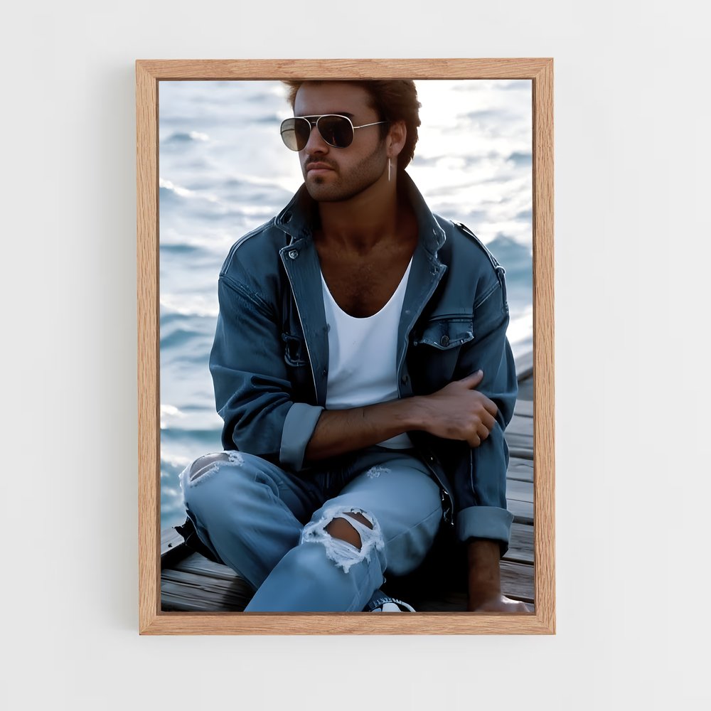 ap-george michael-1 cadre Bois clair