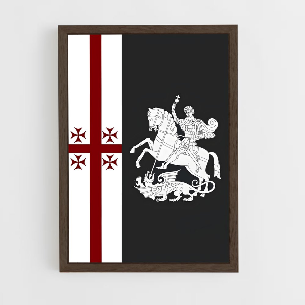 ap-georgia flag-2 cadre Bois foncé